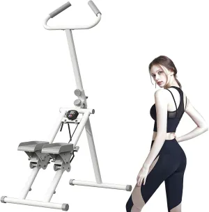Folding Cardio Exercise Climber, Vertical Stair Stepper for Full-Body Workout, Mountain Climbing Machine with Adjustable Step Range Handlebar & Pedals, 330lbs Capacity