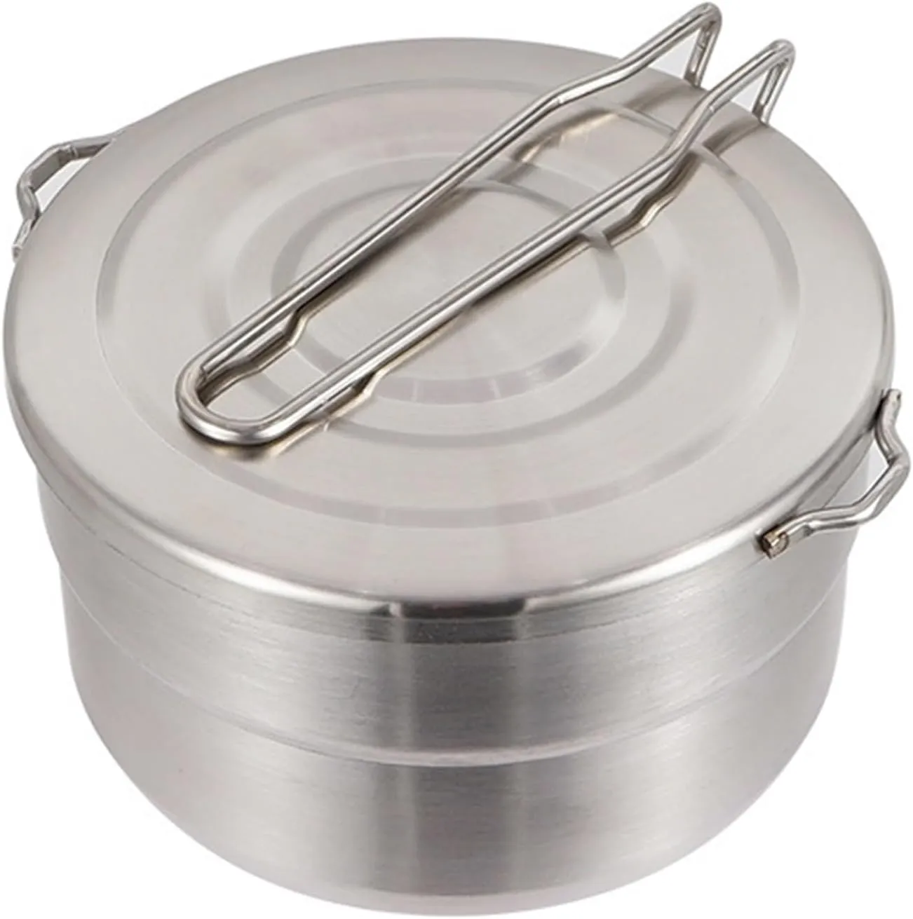 Folding Handle Lunch Box For Hiking And Picnics Steel Lunch Pots Multiple Use Steel Cooking Pots