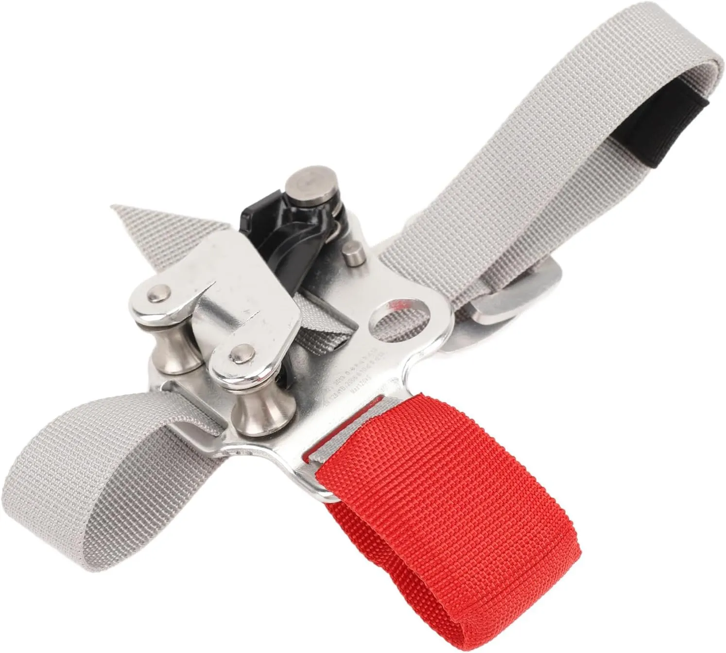 Foot Ascender, Climbing Ascender Foot Pulley System Adjustable Buckle for Mountaineering (Silver Left)