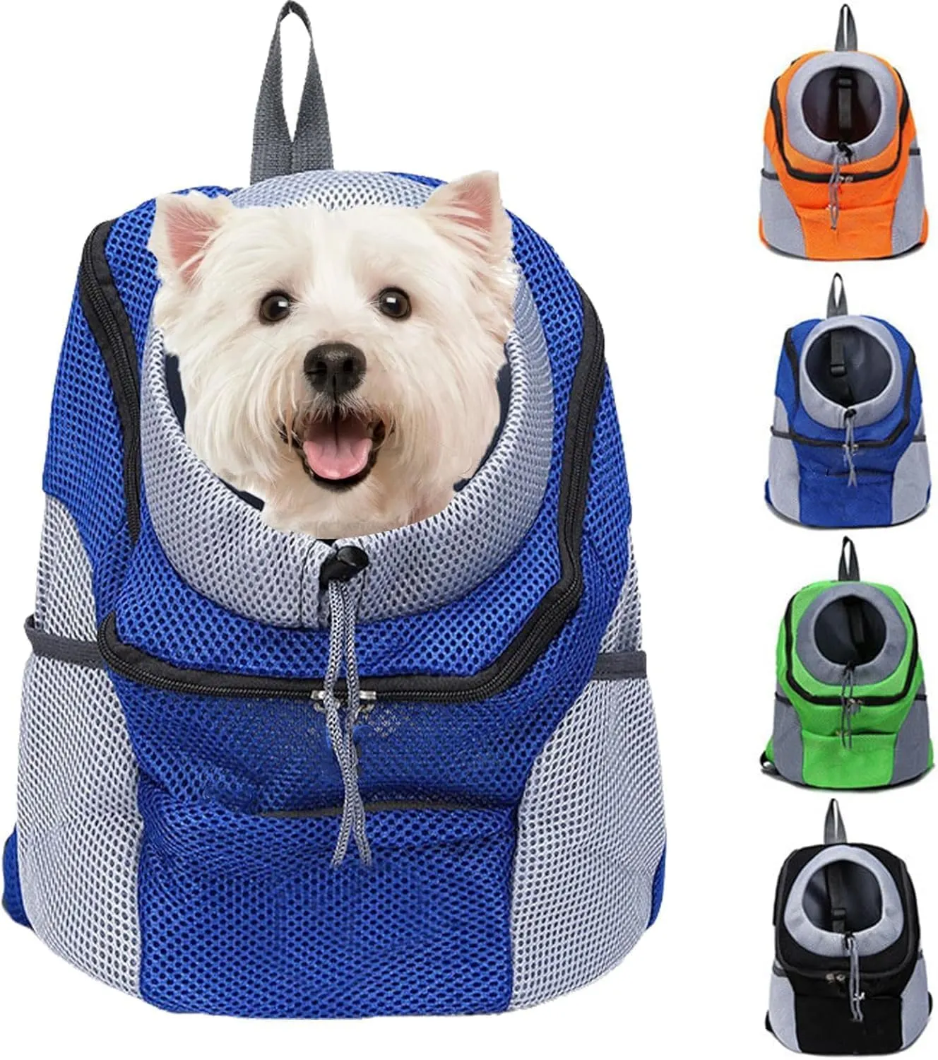 Forttender Dog Carrier Backpack for Small Dogs, Front Pet Carrier with Safety Belt, Summer Dog Backpack, Dog Carrier Backpack for Small Dogs, Hiking Backpack Carrier for Dog (Blue,Large)