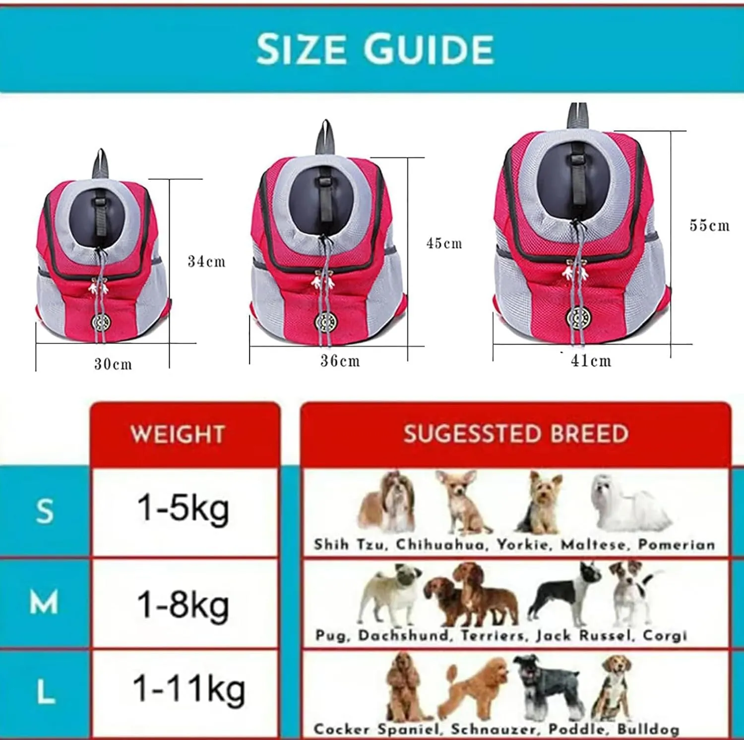 Forttender Dog Carrier Backpack for Small Dogs, Front Pet Carrier with Safety Belt, Summer Dog Backpack, Dog Carrier Backpack for Small Dogs, Hiking Backpack Carrier for Dog (Blue,Large)