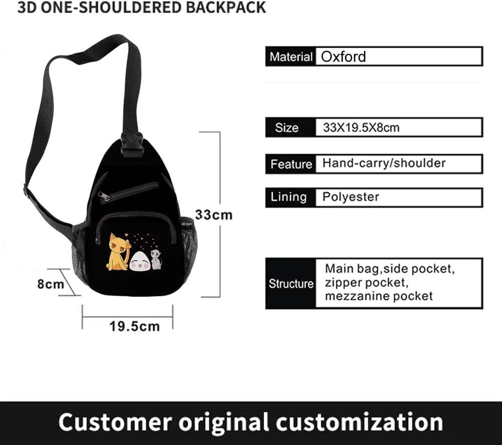Fruits Basket Anime Merch Backpack Three-piece Sets Casual Fashion Bags Adjustable Travel Daypacks (Chain backpack Suit)