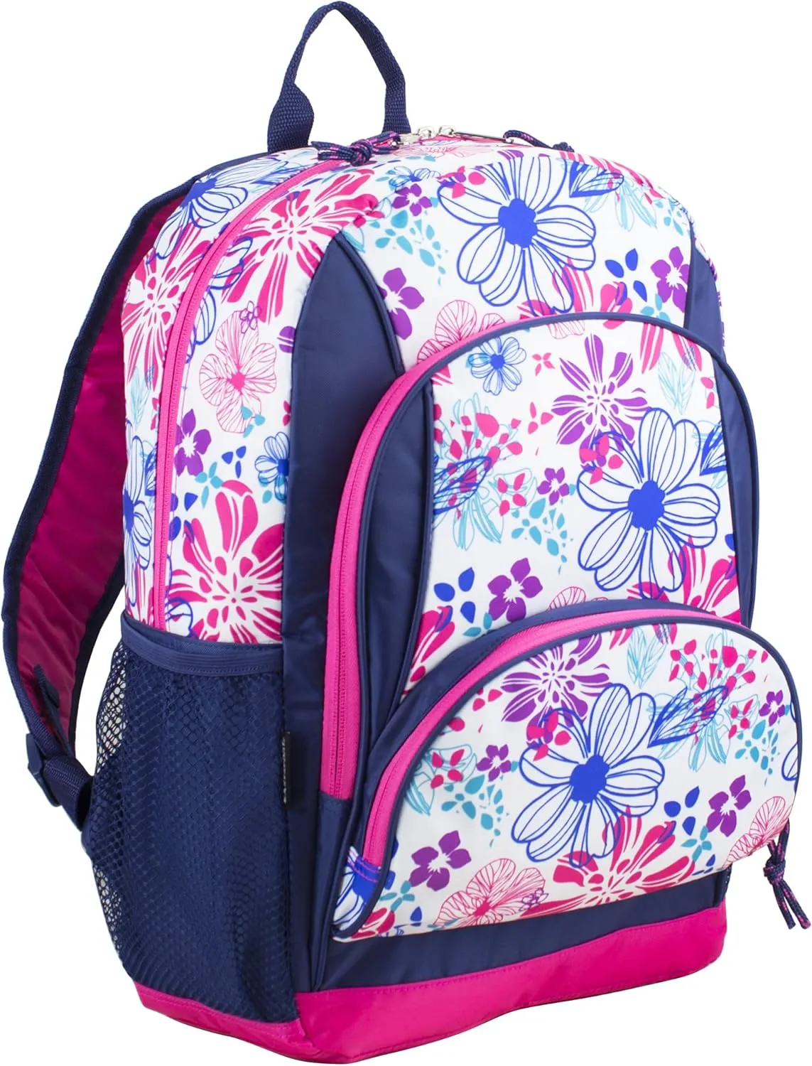 FUEL Laptop Backpack, College Bookbag, Casual Daypack, Multipurpose Bag, Large Compartments - Spring Floral Pink