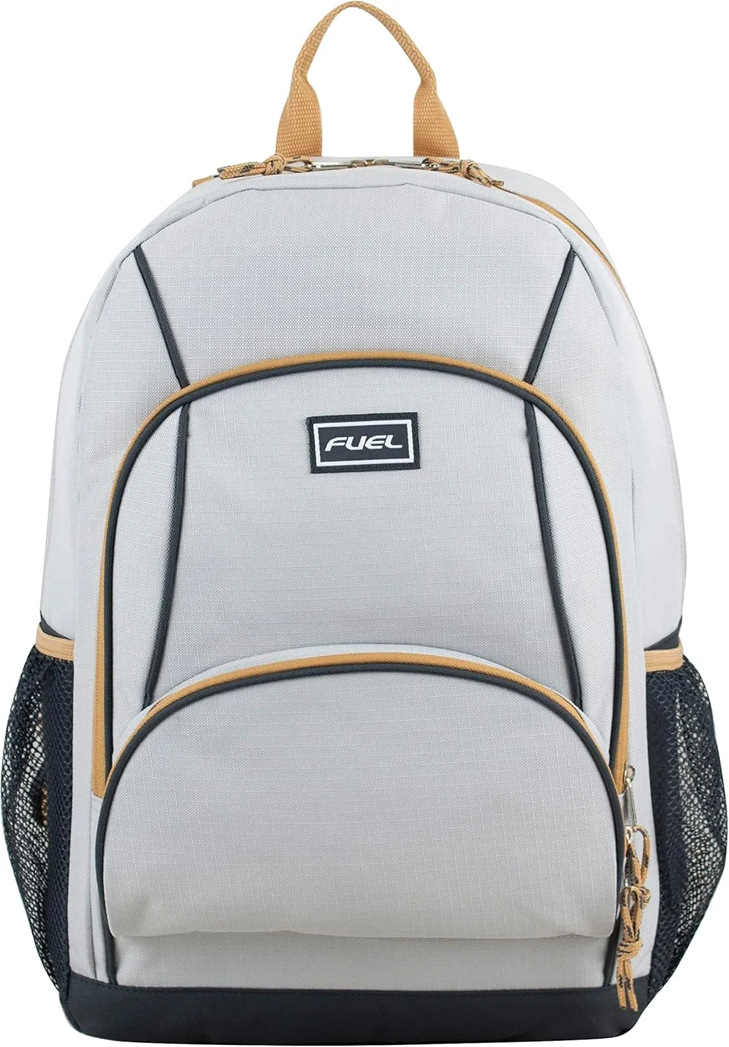 FUEL Laptop Backpack, Multipurpose Casual Daypack, Triple Compartments Bookbag for College, Hiking, Work, 18 Inches, Light Khaki