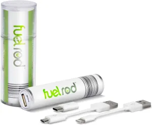 FuelRod Portable Charger Kit - Pack of 2 - Includes All Cables & Adapters Compatible with All Tablets & Smart Phones, Rechargeable Backup Power Bank, Swap for Charged Rod at Kiosk