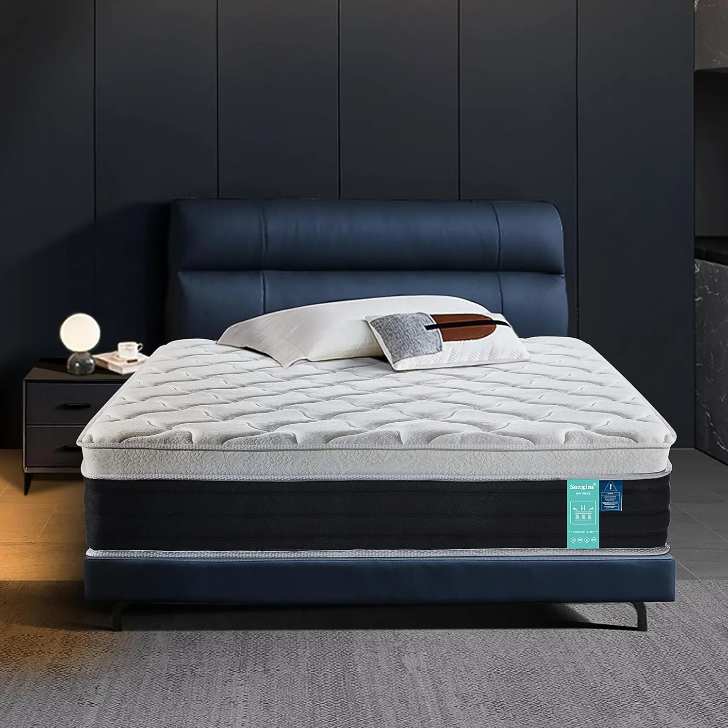Full Mattress 12 inch Full Size Mattress 75"*54"*12" Healthy Material Soft Comfortable Breathable Four-Sided Reinforcement Quiet Easy to Clean Vacuum Packed