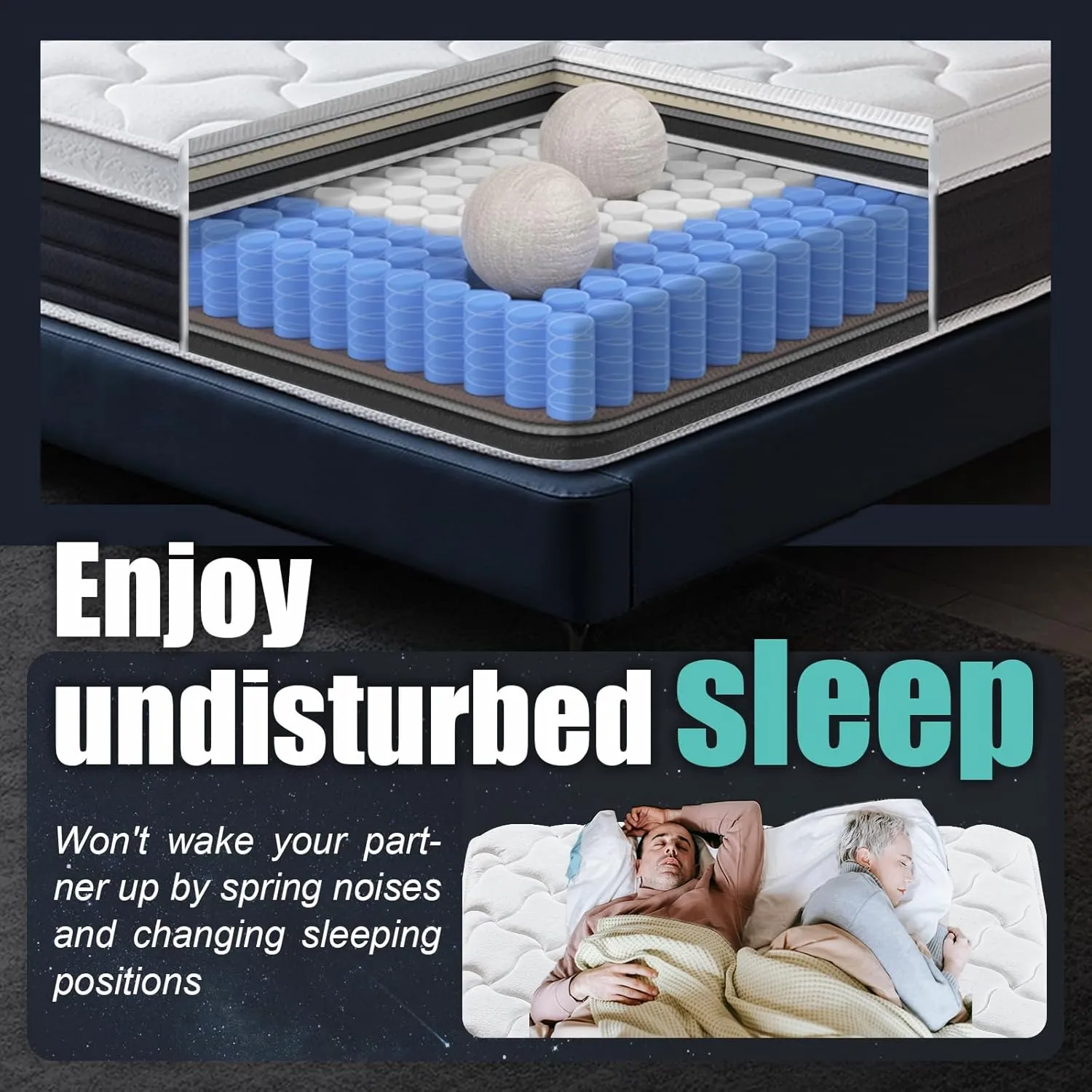 Full Mattress 12 inch Full Size Mattress 75"*54"*12" Healthy Material Soft Comfortable Breathable Four-Sided Reinforcement Quiet Easy to Clean Vacuum Packed