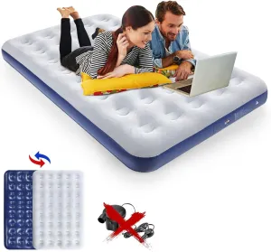 Full Size Camping Air Mattress Leak Proof Travel Bed Sleeping Pad Portable Air Bed for Home Camping SUV Truck RV Tent (Double Size)