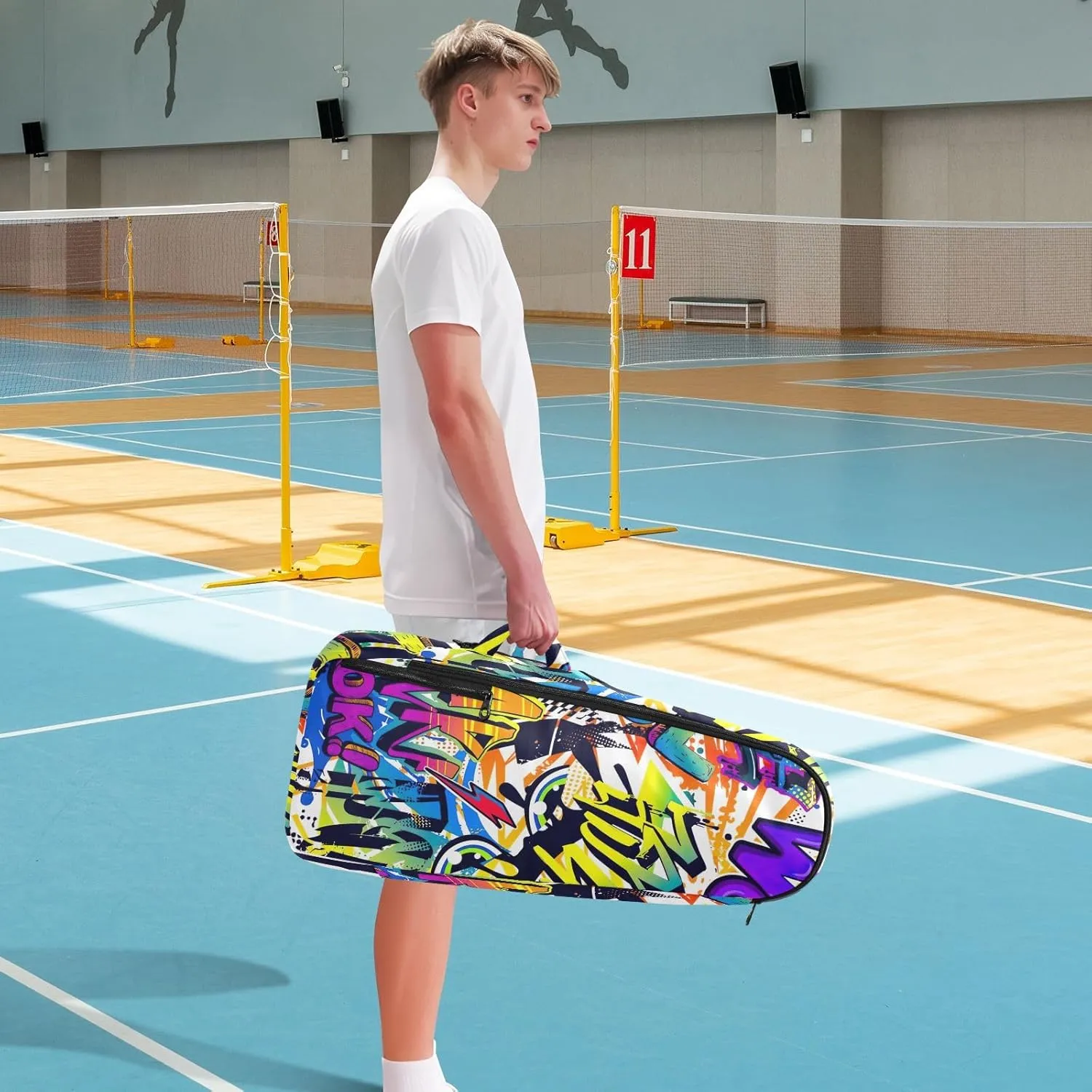 GAIGEO Abstract Waves Blue Sports Bag, Expandable Tennis Stuff, Sandwich Mesh Back, Breathable not Stuffy