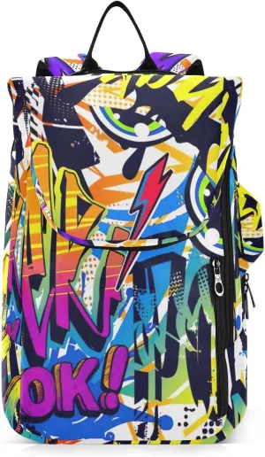 GAIGEO Abstract Waves Blue Sports Bag, Expandable Tennis Stuff, Sandwich Mesh Back, Breathable not Stuffy