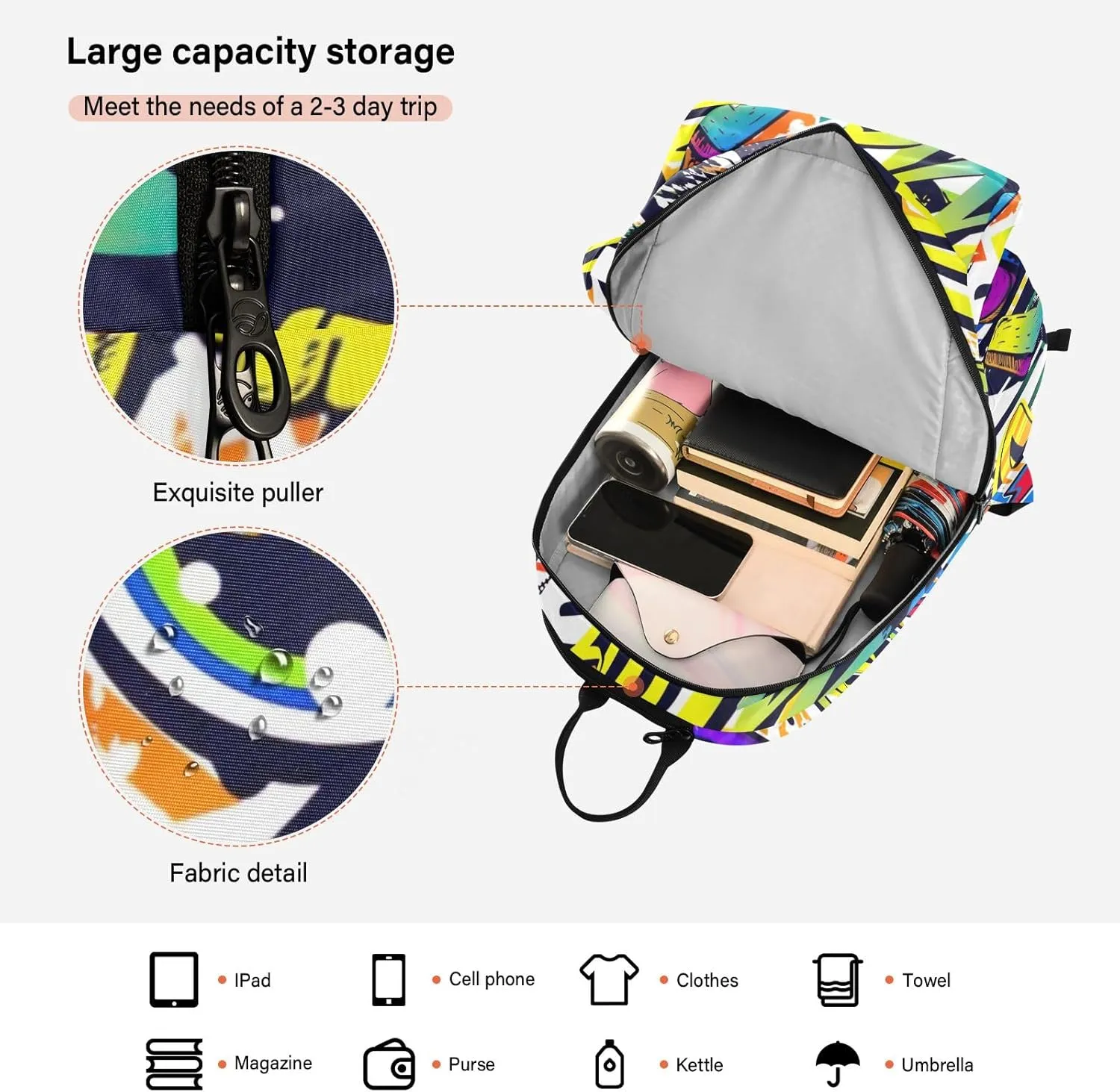 GAIGEO Abstract Waves Blue Sports Bag, Expandable Tennis Stuff, Sandwich Mesh Back, Breathable not Stuffy