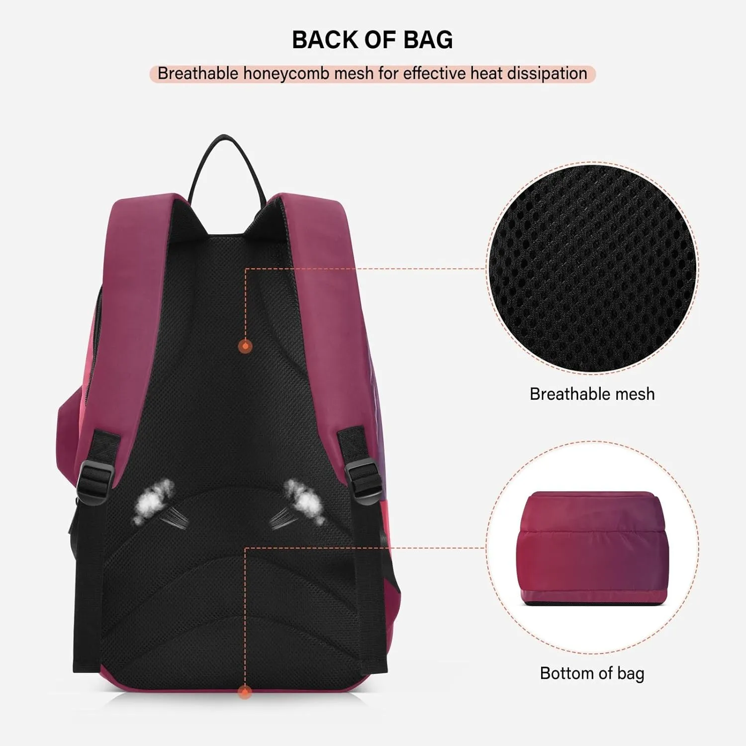 GAIGEO Silver Pink Glitter Tennis Racquet Bag, Multiple Storage Compartments, Foldable Racket Pocket