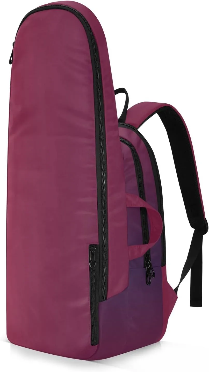 GAIGEO Silver Pink Glitter Tennis Racquet Bag, Multiple Storage Compartments, Foldable Racket Pocket