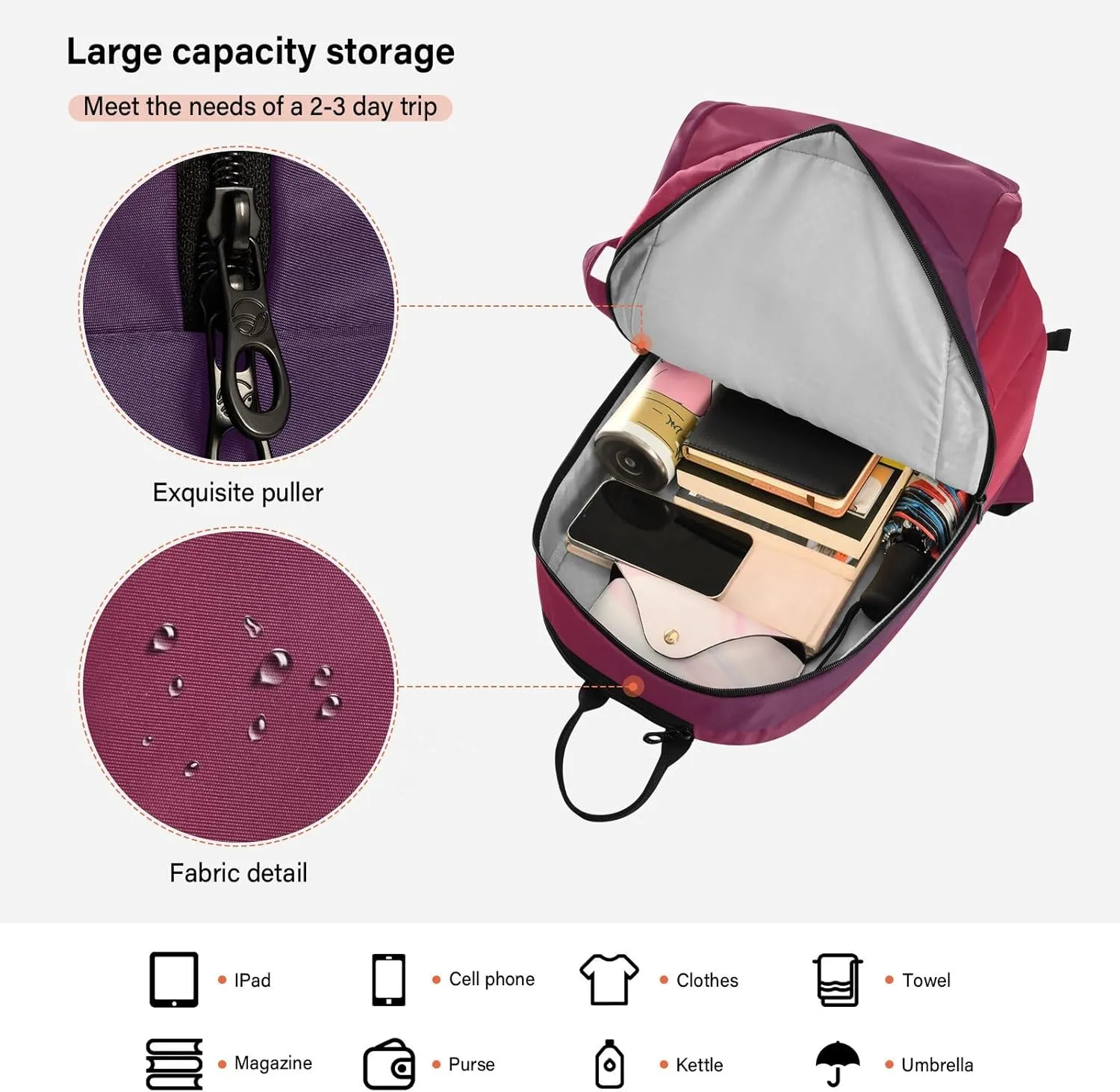 GAIGEO Silver Pink Glitter Tennis Racquet Bag, Multiple Storage Compartments, Foldable Racket Pocket