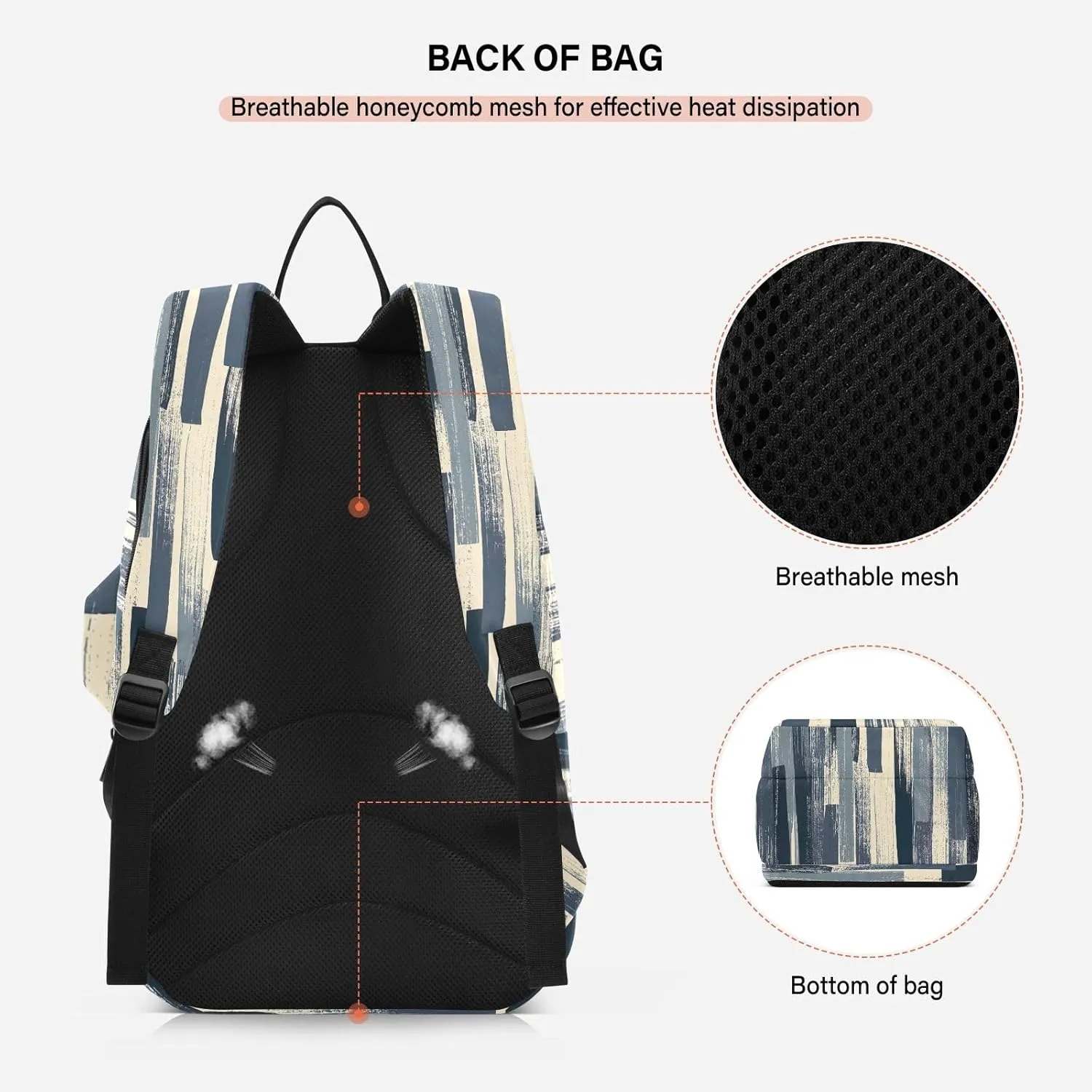 GAIGEO Teal Dragonflies Dark Tennis Backpack, Large Capacity Tennis Racket Bag, Various Storage Methods