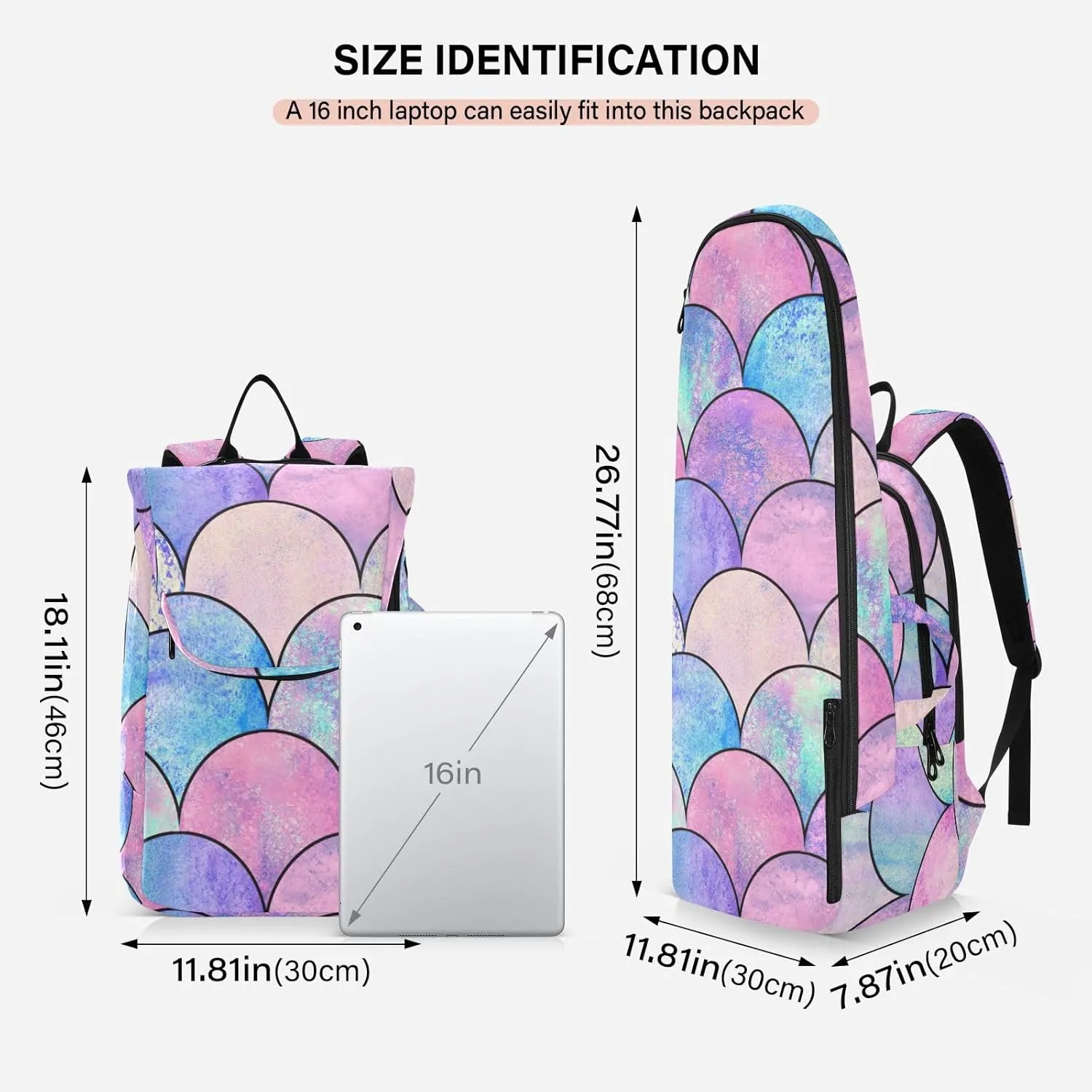 GAIGEO Teal Dragonflies Dark Tennis Backpack, Large Capacity Tennis Racket Bag, Various Storage Methods