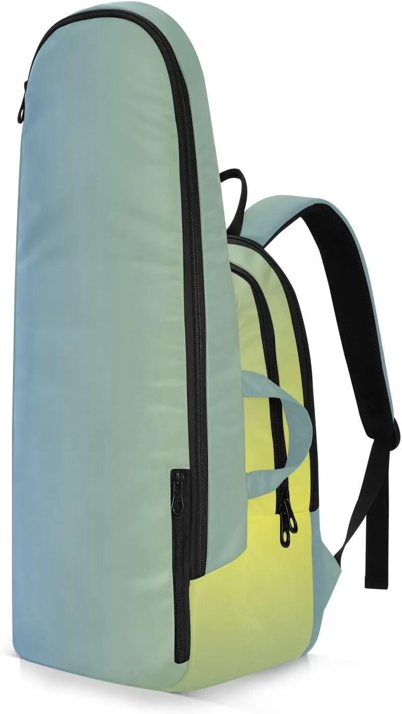 GAIGEO Teal Turquoise Glitter Sparkle Racket Bag, Multilayer Design Pickle Ball Bag, Sports and Daily Use