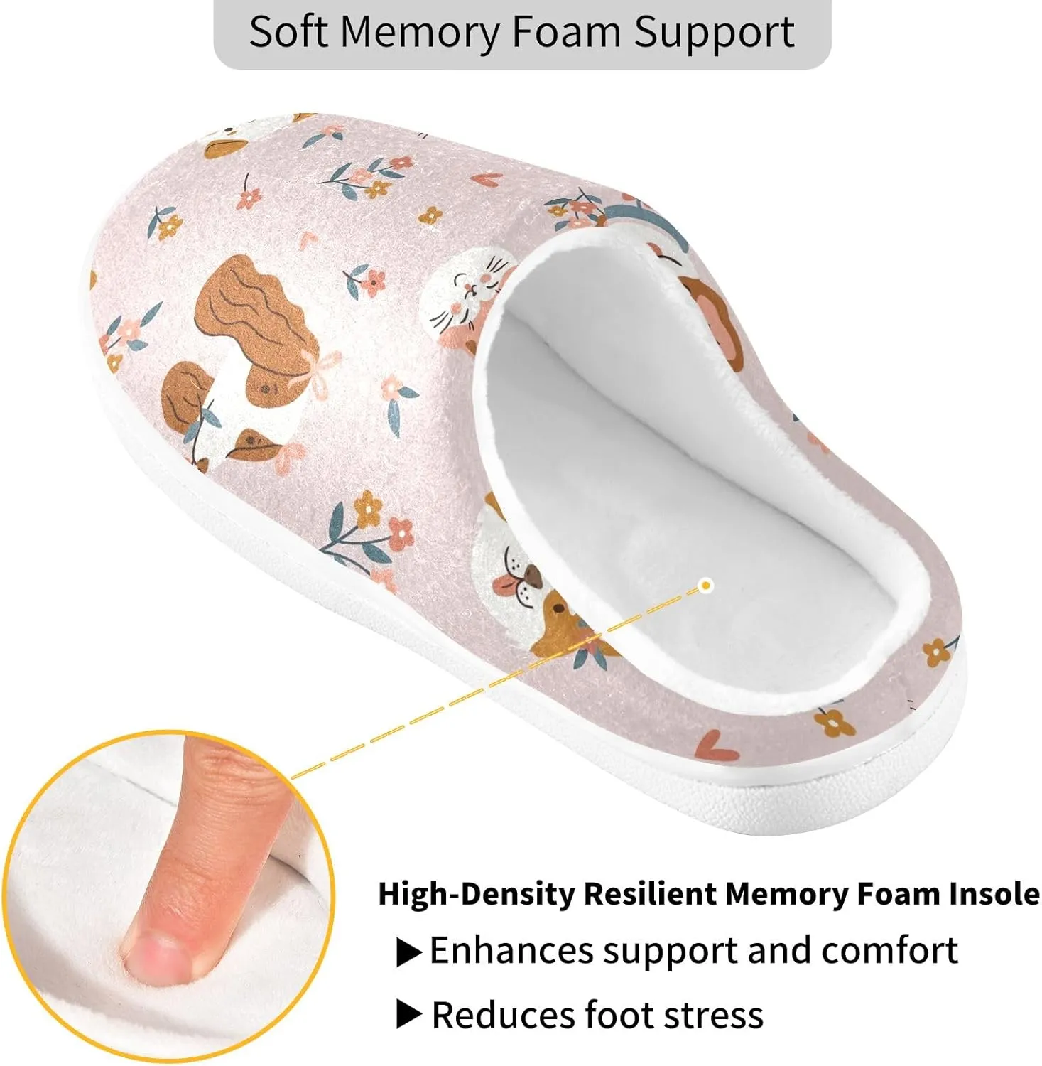 GAIGEO Womens House Slippers Cute Sleeping Pandas, Mens Memory Foam Slippers for Indoor Bedroom, Warm Winter House Shoes