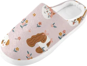 GAIGEO Womens House Slippers Cute Sleeping Pandas, Mens Memory Foam Slippers for Indoor Bedroom, Warm Winter House Shoes