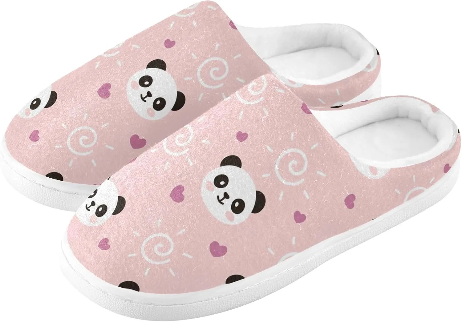 GAIGEO Womens House Slippers Cute Sleeping Pandas, Mens Memory Foam Slippers for Indoor Bedroom, Warm Winter House Shoes