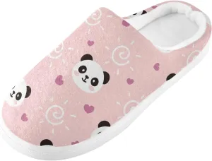GAIGEO Womens House Slippers Cute Sleeping Pandas, Mens Memory Foam Slippers for Indoor Bedroom, Warm Winter House Shoes