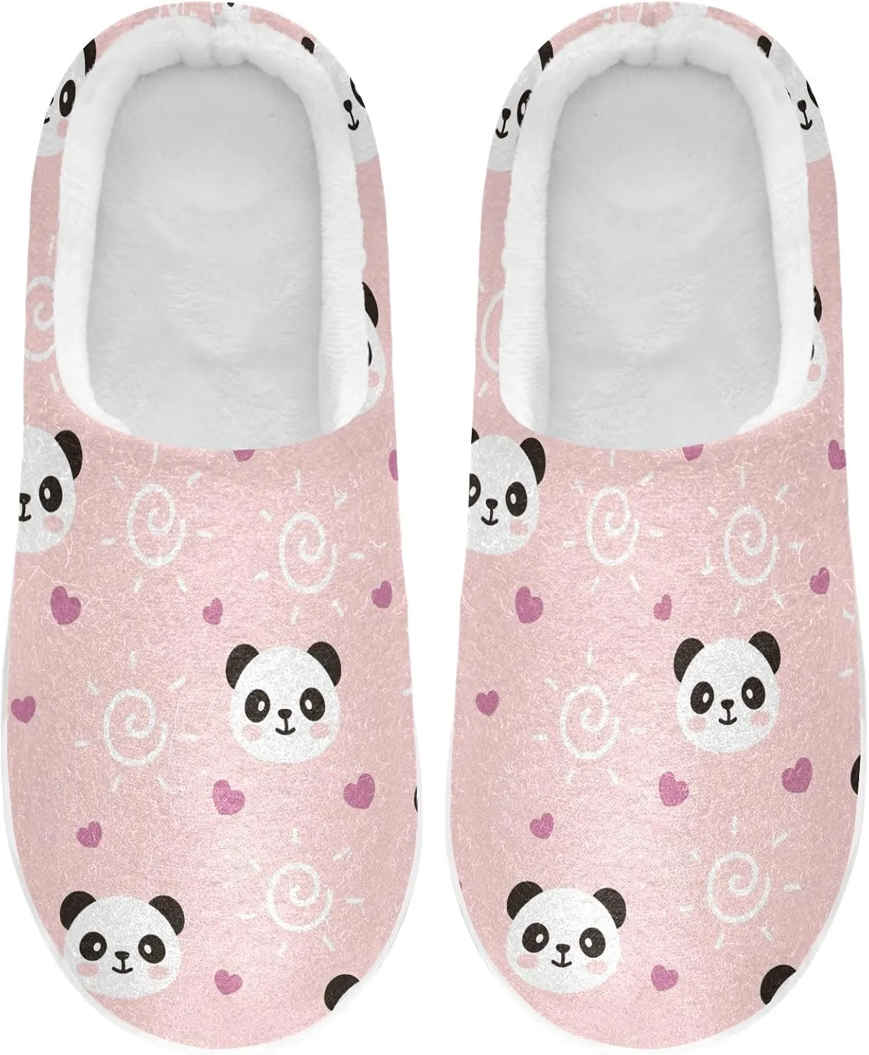 GAIGEO Womens House Slippers Cute Sleeping Pandas, Mens Memory Foam Slippers for Indoor Bedroom, Warm Winter House Shoes