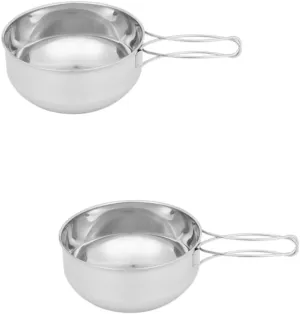 GALPADA Outdoor Stainless Steel Bowl Camping Bowl Camping Pots Camping Cookware Camping Accessories Camping