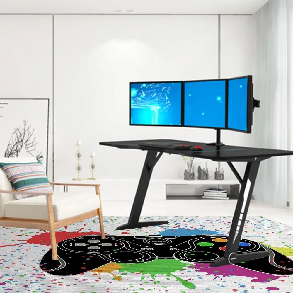 Gaming Rugs Carpet for Kids Teen Boys Room Bedroom, Gamer Room Decor Controller Gamepad Area Rug for Men Teenage, Non Skid Playroom Crystal Polyester Sofa Floor Chair Living Room Mat 59"*39"