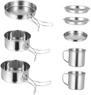GANAZONO 1Set Portable Cooking Pot Picnic Cookware Kit for Outdoor Camping Backpacking and Hiking Lightweight Easy to Clean for People