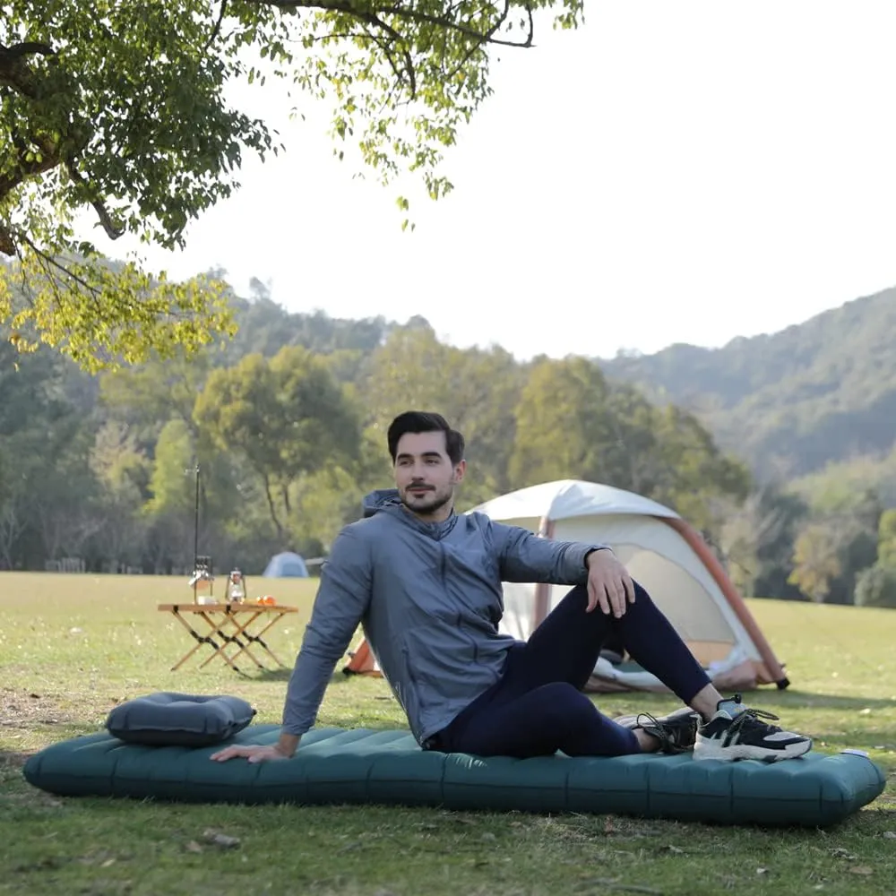 GaRcan Automatic Inflatable Camping Sleeping Pad Portable Outdoor Air Mattress Auto Inflate Ultralight Air Mat Travel Hiking (Single)