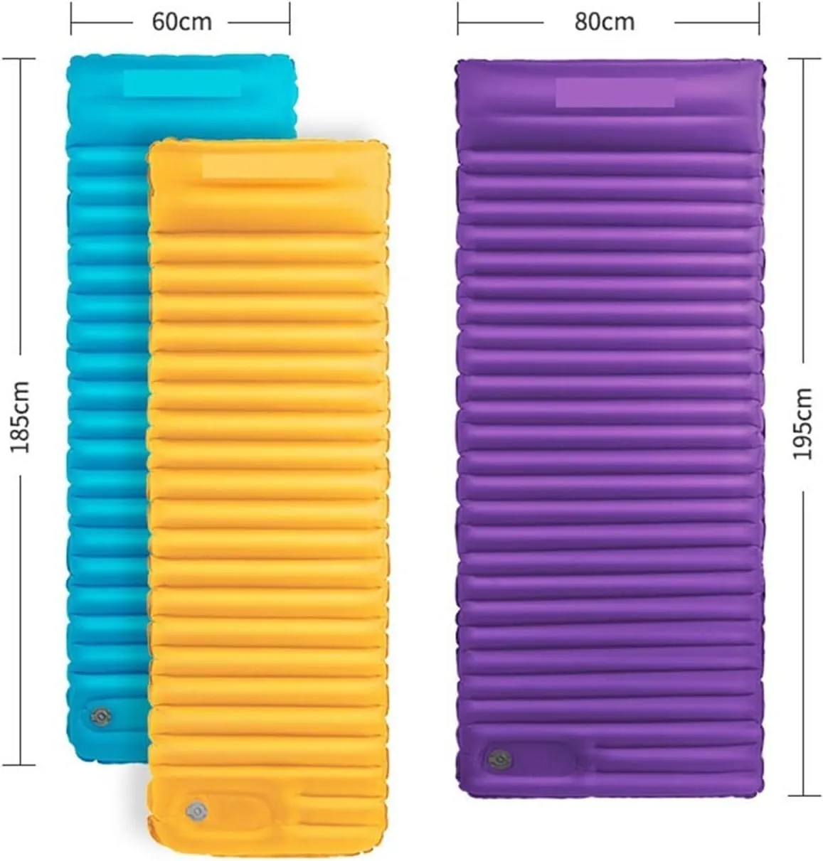 GaRcan Outdoor Travel Camping Mat Inflatable Mattress Thicken Air Mat Sleeping Pad with Pillow Lightweight Portable Tent Mat (Mblue)