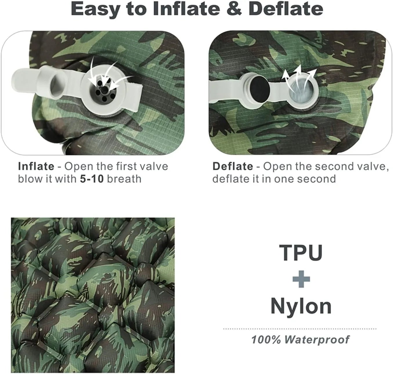 GaRcan Pad Camping Mat Inflatable Sleeping with Pillow Air Mattress Cushion Sleeping Bag Air Sofas Inflatable Sofa (OneSize One Seat)