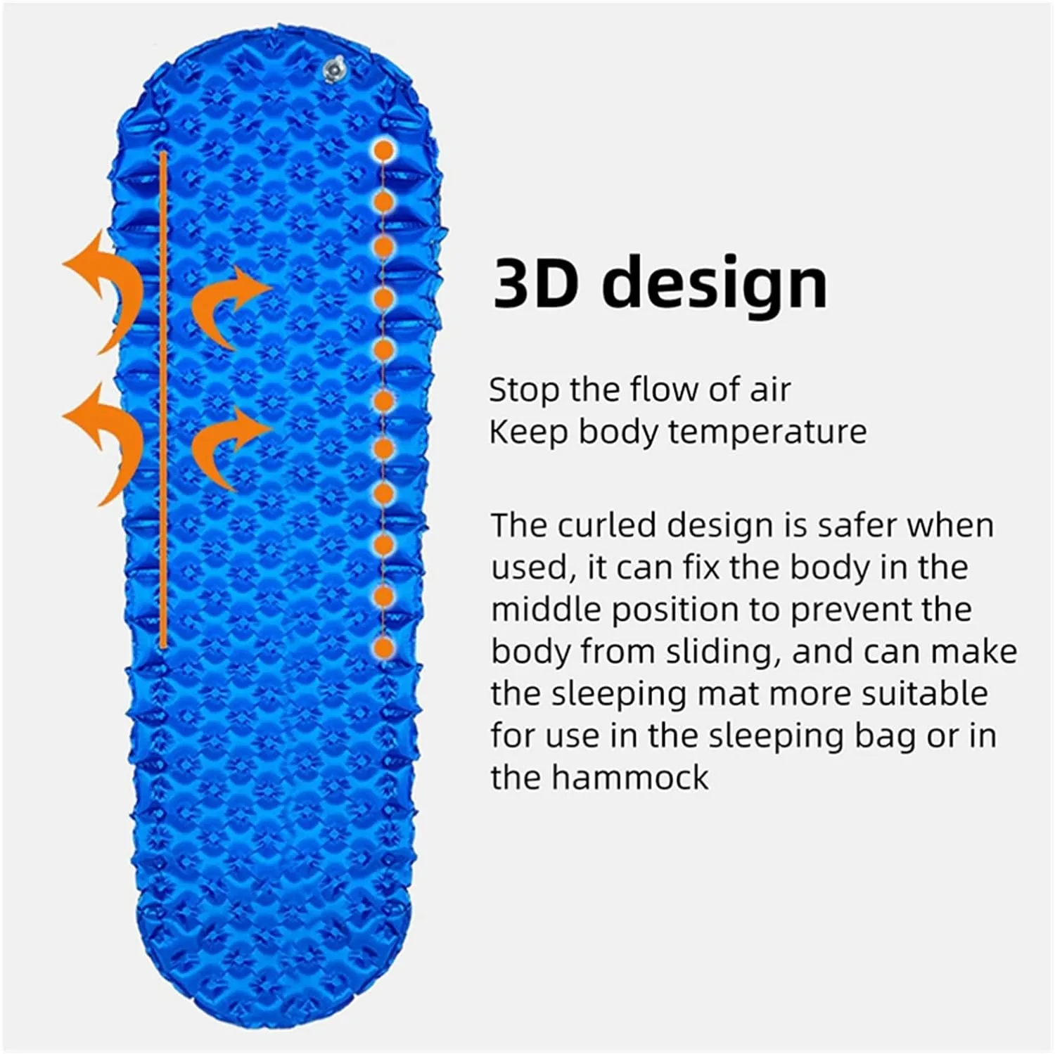 GaRcan Ultralight Inflatable Mattress Hiking Trekking Portable Travel Folding Bed Sleeping Pad Camping Equipment (Size S Orange)