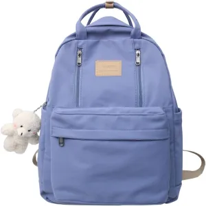 GAXOS Cute Backpack for School Aesthetic Backpack Purse for Women Girls Blue Book Bag Korea Style Bookbag