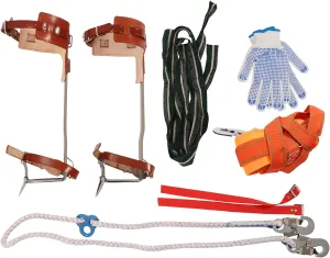 Gdrasuya10 Tree Climbing Spike Set for Tree Work Stainless Steel Logging Fruit Picking Hunting Tree Climbing Tools Equipment with Foot Strap Adjustable Safety Belt Ankle Straps,220.46Lbs