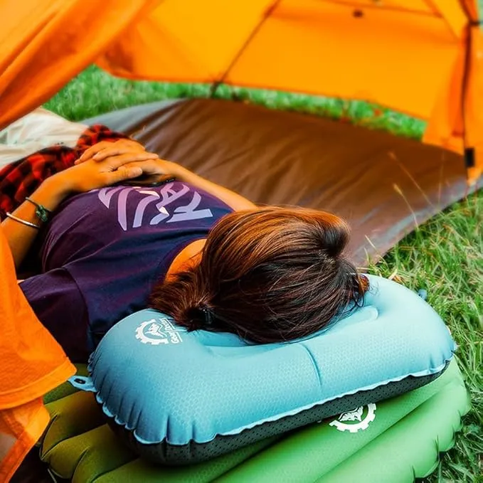 Gear Doctors Camping Pillow, Inflatable Pillow, Camp Pillow, Backpacking Pillow, Inflatable Pillow for Camping, Blow Up Pillow (Blue)