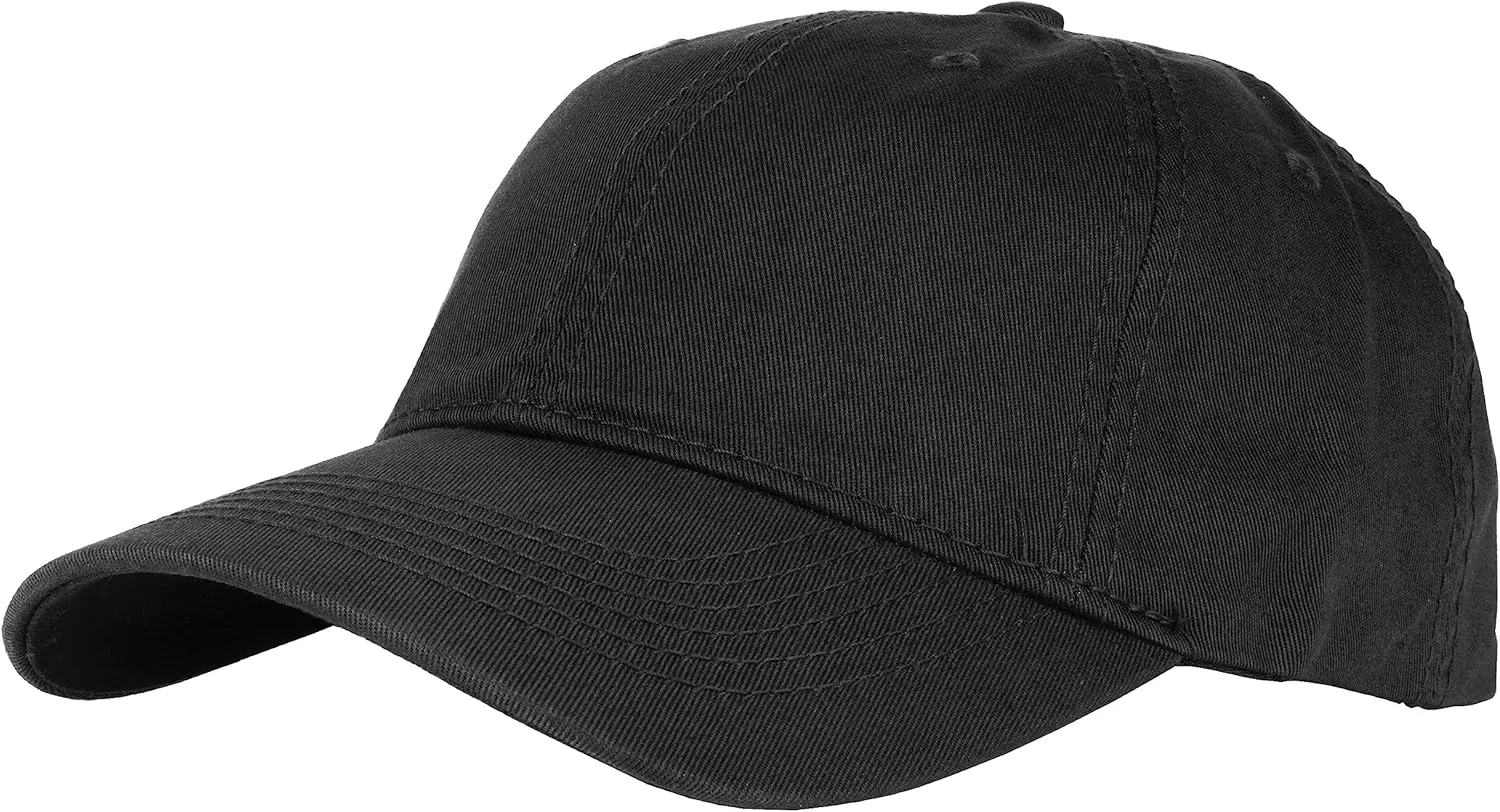 Gelante Cotton Twill Washed Unstructure Baseball Cap - Adjustable Blank Hat for Men Women - Wholesale Bulk Lot of 6 Pack