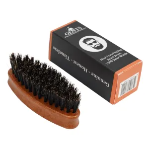 Gents Wood Small Travel Beard Brush - Natural Boar Bristles with Wooden Grooved Handle Mini Size Portable (Small, 3, Count)