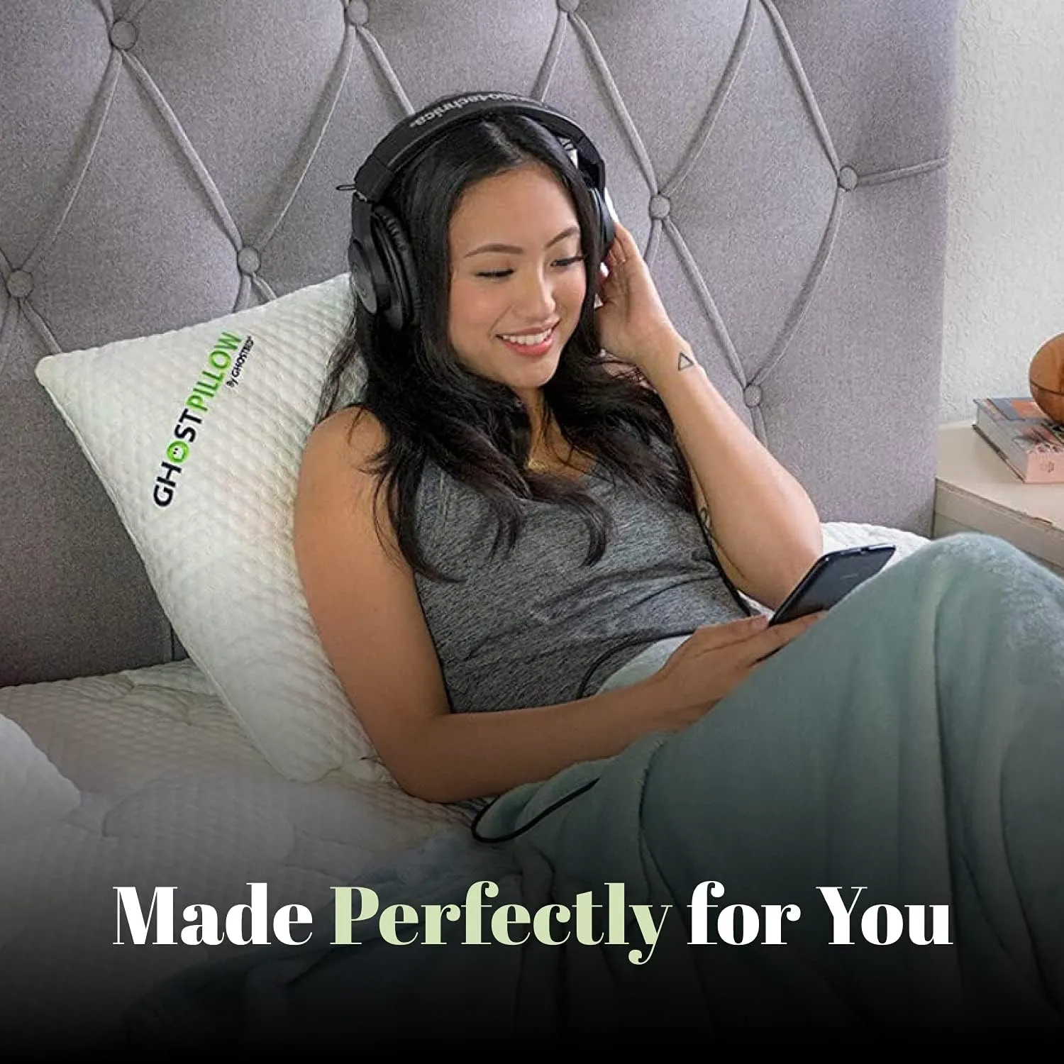 GhostBed Shredded Memory Foam Pillow with Adjustable Gel Memory Foam and Cooling Breathable Cover - King Size Shredded Memory Foam Pillows CertiPUR-US Certified 2-Pack