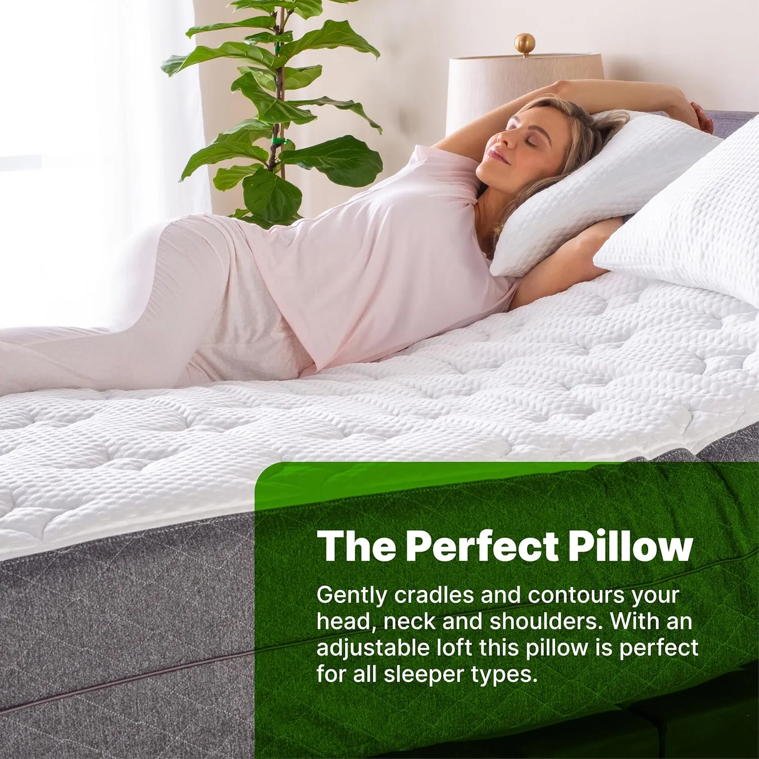 GhostBed Shredded Memory Foam Pillow with Adjustable Gel Memory Foam and Cooling Breathable Cover - King Size Shredded Memory Foam Pillows CertiPUR-US Certified 2-Pack