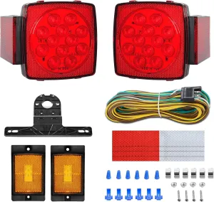 Gonice 12V LED Trailer Light Kit, Super Bright Submersible Boat Trailer Lights, Utility Brake Turn Tail Lights for Camper Truck, RV Snowmobile, DOT Compliant, IP68 Waterproof