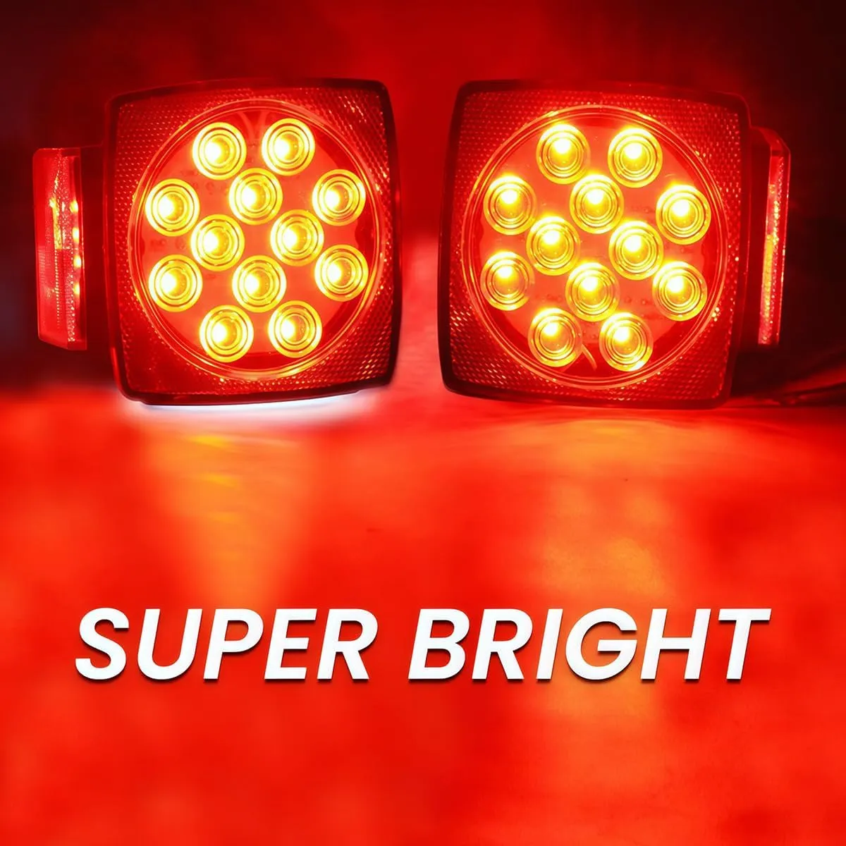 Gonice 12V LED Trailer Light Kit, Super Bright Submersible Boat Trailer Lights, Utility Brake Turn Tail Lights for Camper Truck, RV Snowmobile, DOT Compliant, IP68 Waterproof