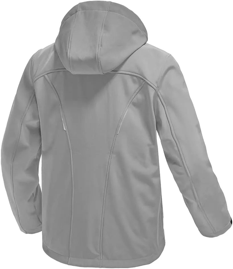 Gopune Men's Lightweight Soft Shell Jacket Fleece Lined Waterproof Hooded Hiking Winter Jacket