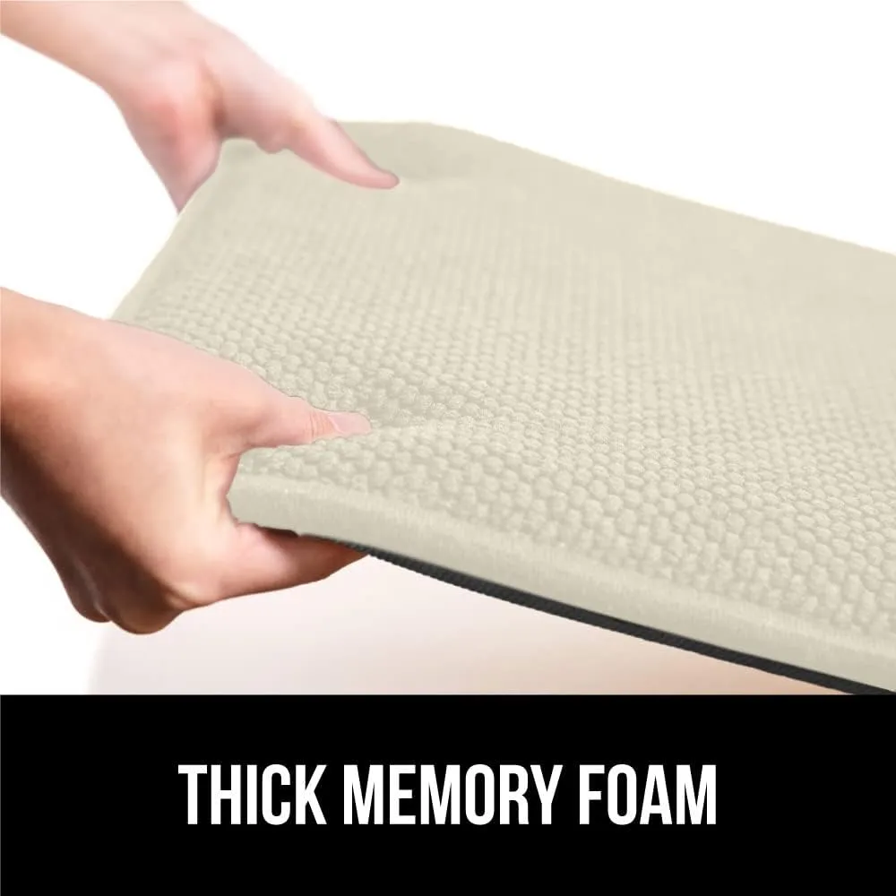 GORILLA GRIP Slip Resistant Chair Cushions, No Ties Required, Memory Foam Pads for Dining Room, Kitchen Table, Office, Rocking Chairs, Plush Seat Cover Cushion Pad, Home Decor, Set of 2 16x16, Cream