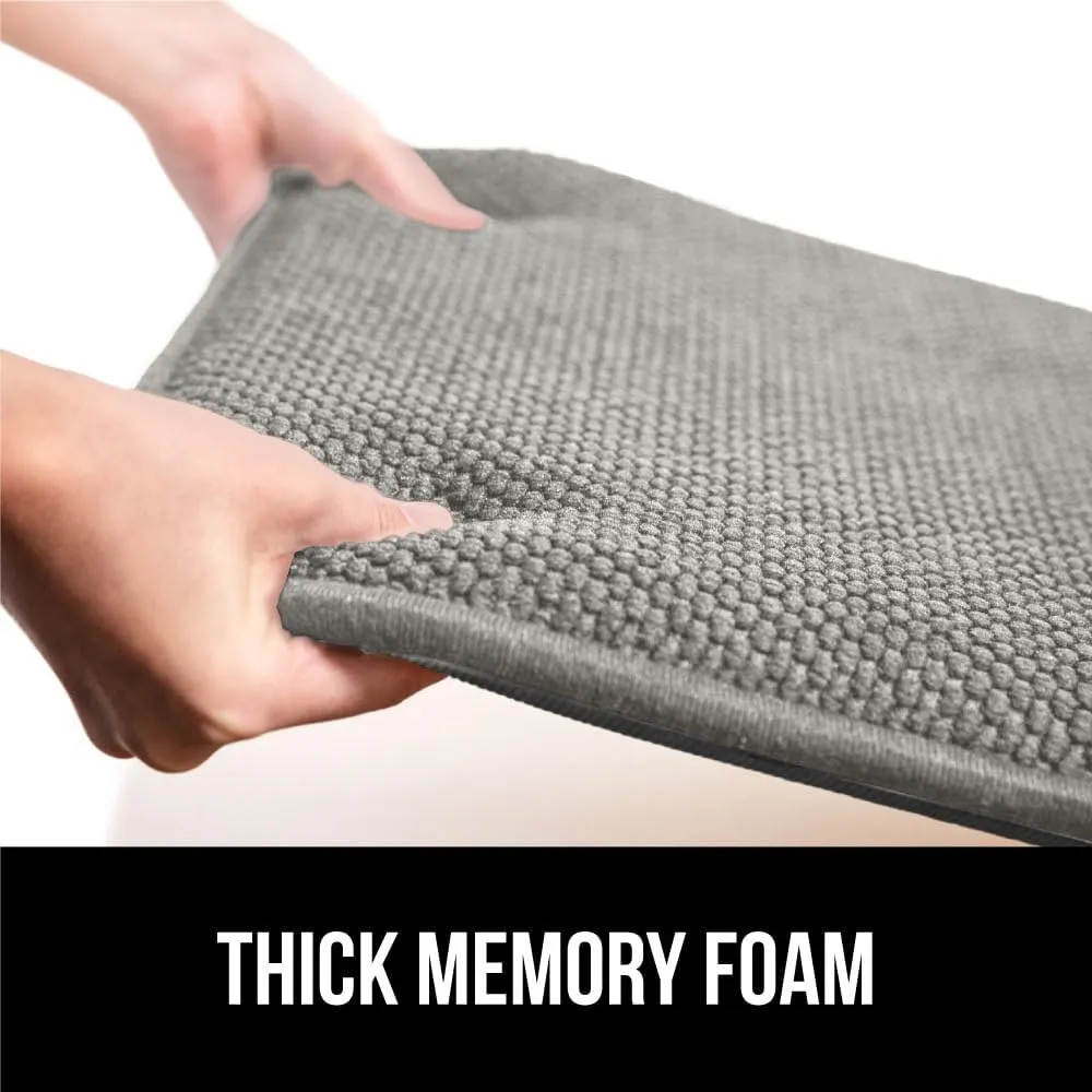 GORILLA GRIP Slip Resistant Chair Cushions, No Ties Required, Memory Foam Pads for Dining Room, Kitchen Table, Office, Rocking Chairs, Plush Seat Cover Cushion Pad, Home Decor, Set of 2, 16x16, Gray