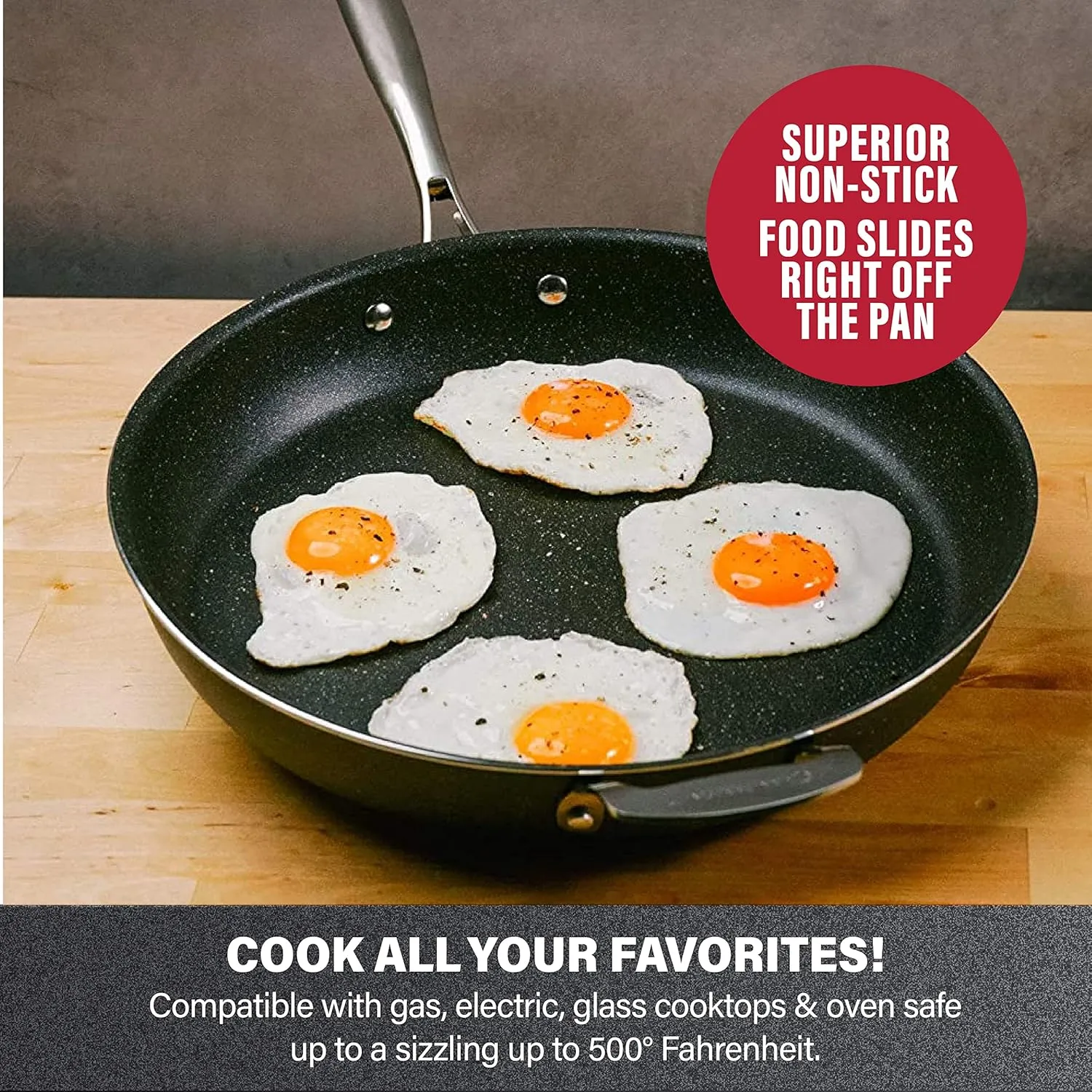 Granite Stone Coated Nonstick Frying Pan - 10 Inch Emerald, Skillets Cooking and Frying – PFOA Free