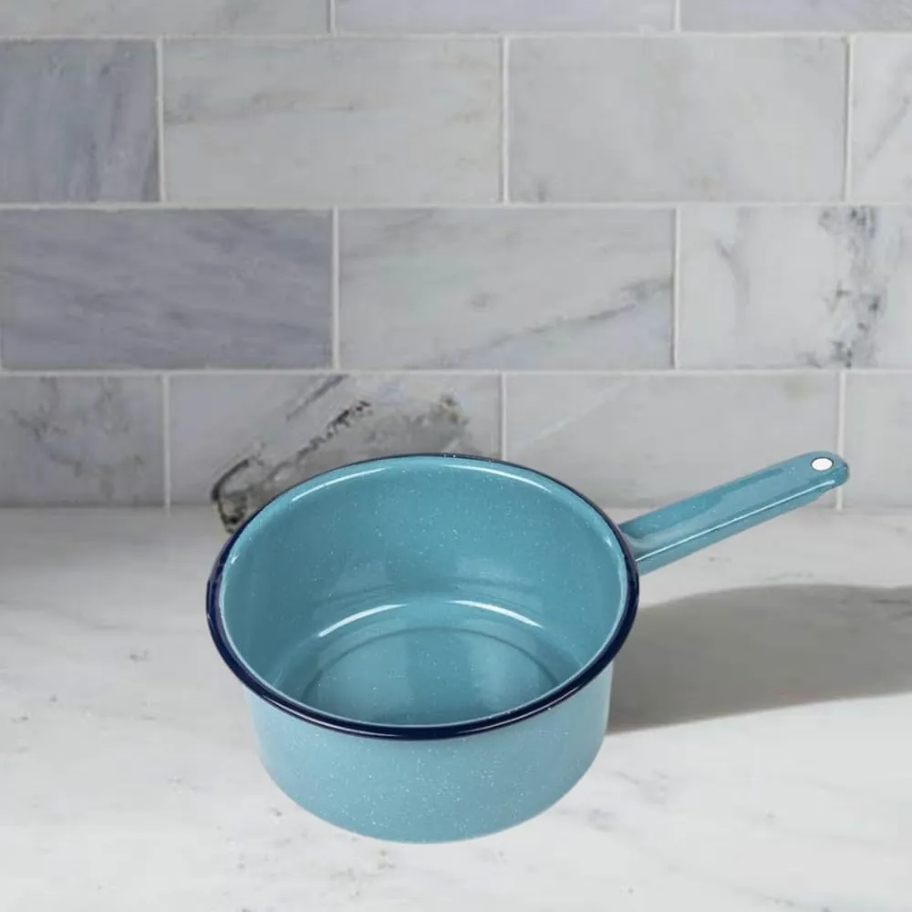 Granite Ware Saucepan Set with Lids, 1 Quart & 2 Quart - Enamel on Steel Non-Stick Cookware, Durable & Antibacterial Porcelain Finish - Versatile for Indoor & Outdoor Cooking (Turquoise Blue)