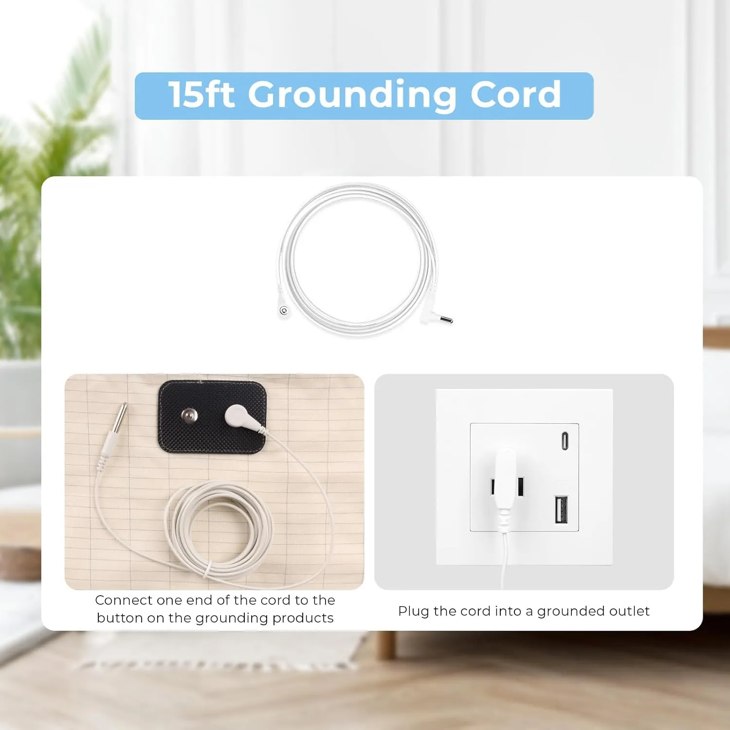 Grounding Sheets 10% Silver Fiber and 90% Organic Cotton Grounding Fitted Sheets Conductive for Earhing Improve Sleep with Grounding Cord Twin XL (39x80x10in) Gray