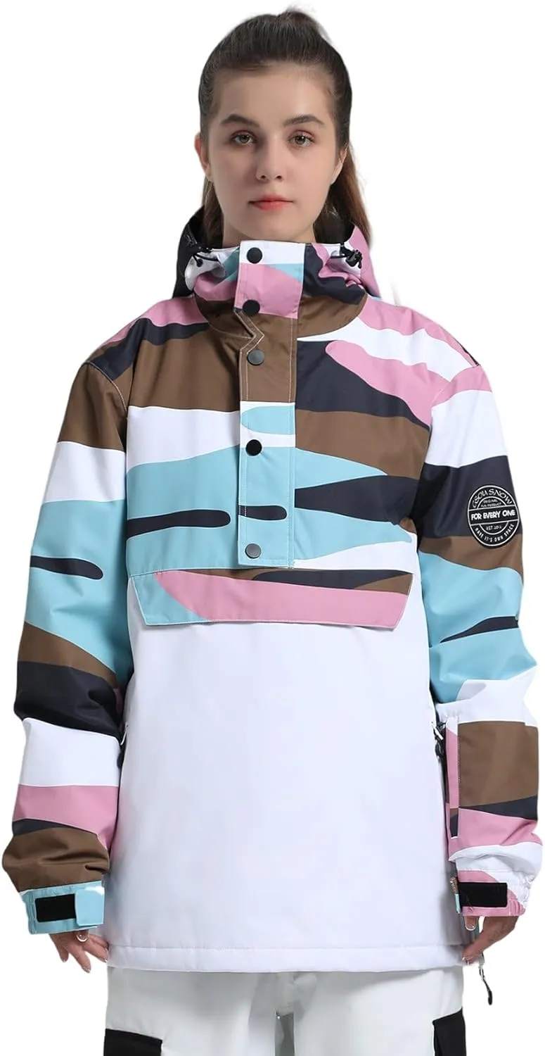 GSOU SNOW Women Ski Jacket Snow Coat Waterproof Windproof Snowboarding Jacket Coat Insulated Warm Winter