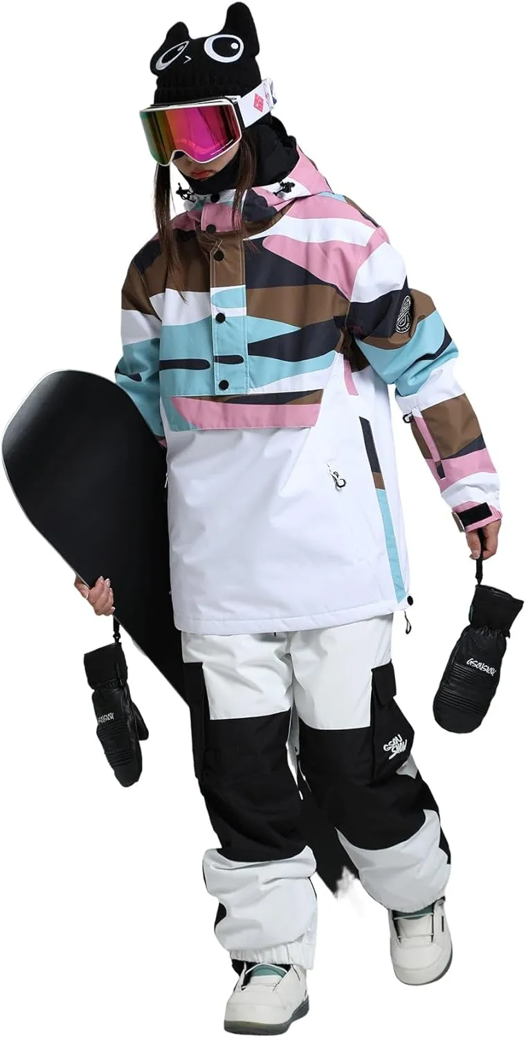 GSOU SNOW Women Ski Jacket Snow Coat Waterproof Windproof Snowboarding Jacket Coat Insulated Warm Winter